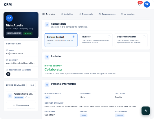 Investment CRM preview